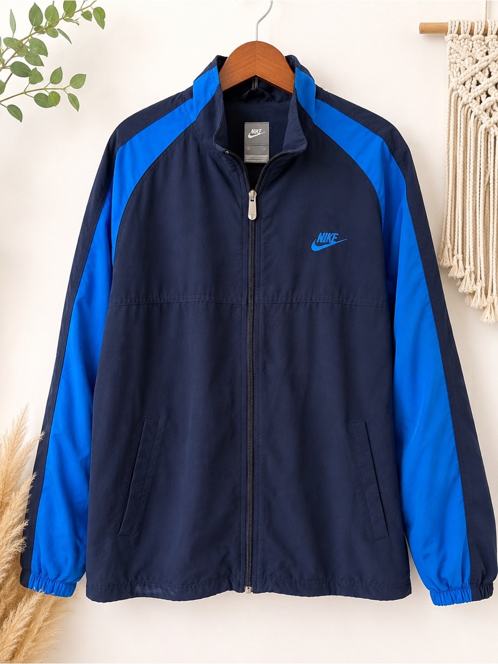 Nike Club Woven Tracksuit Jacket Men’s Large Navy Blue Full Zip Retro Y2K 90’s